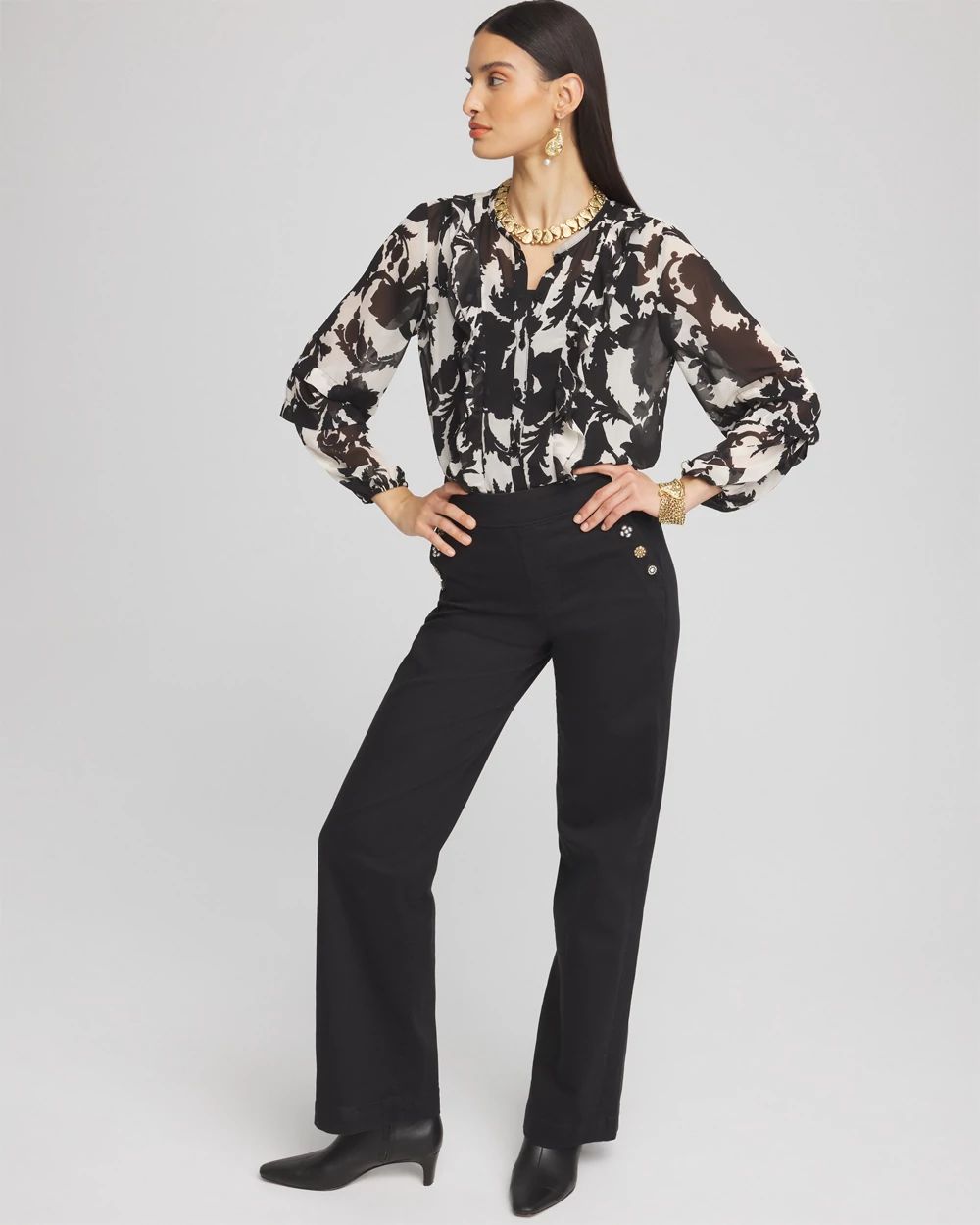 Paisley Ruffles Crinkle Blouse | Chico's
